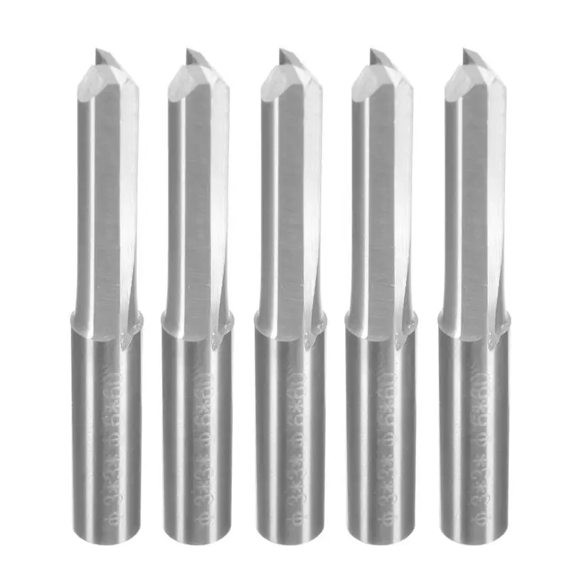 5Pcs 6Mm 22Mm Double Edged Straight Router Bits Straight End Mill Milling Cutter 2 Flutes Cnc Cutting Tungsten Steel Straight Sl