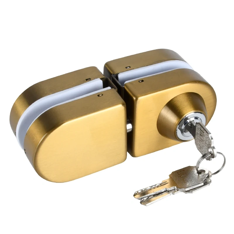 Hole free glass door stainless steel lock office frameless tempered glass lock  sliding door knob latch