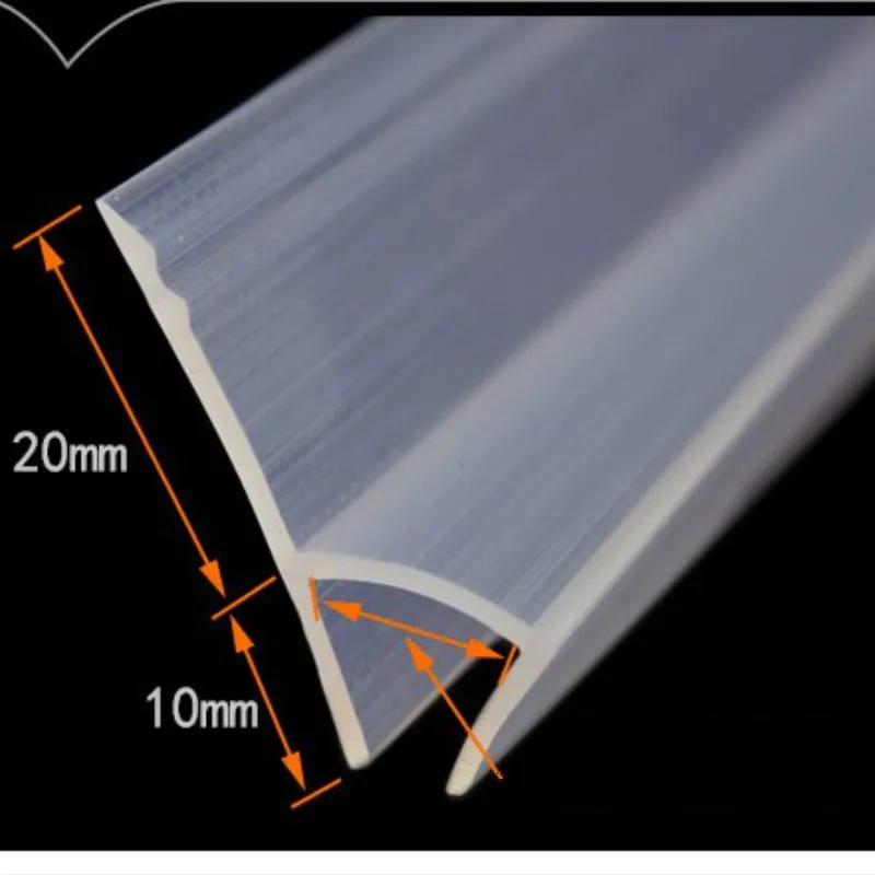 2 Meter/lot Widened F/h shape silicone rubber shower room door window glass seal strip weatherstrip for 6/8/10/12 mm glass