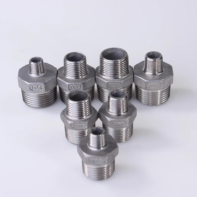 Hex Nipple Union 304 Stainless Steel Pipe Fitting Connector Coupler water oil 1/8" 3/8" 1/2" 1" 1-1/2" BSP Male to Male Thread
