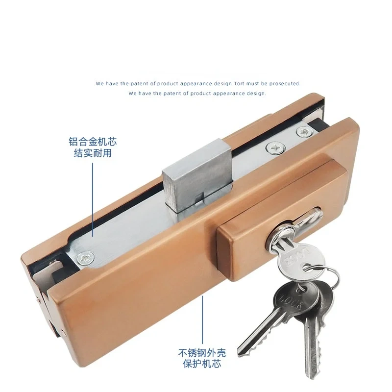 Rose gold  frameless glass door clip ground spring door one word clip seven word clip ground lock rose gold wire drawing