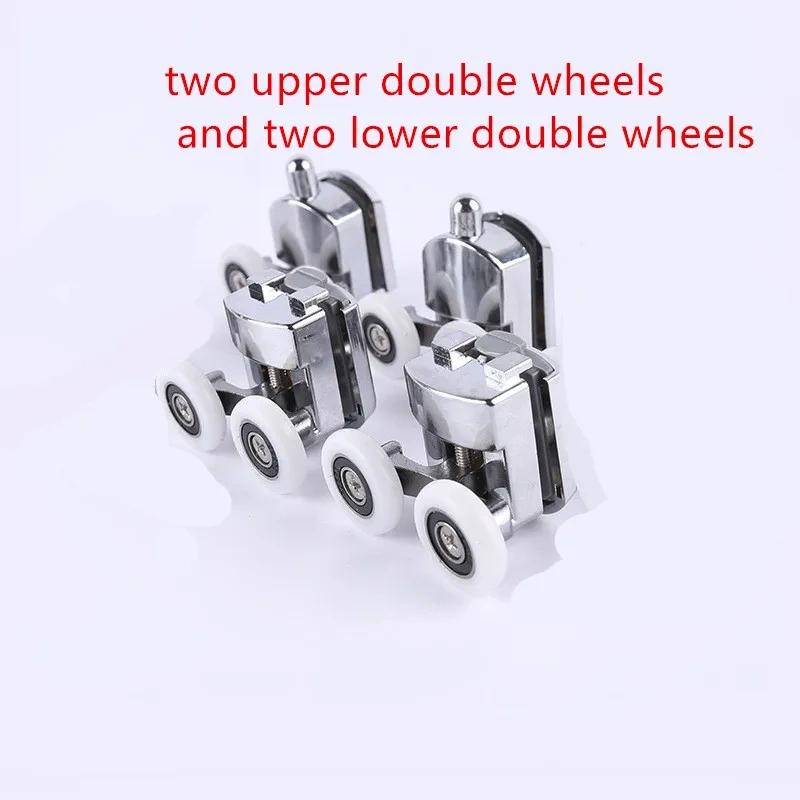 23mm/25mm/27mm Shower Door Rollers Zinc Alloy Double-Wheel Sliding Shower Door Roller Bearing Wheel Runners Replacement