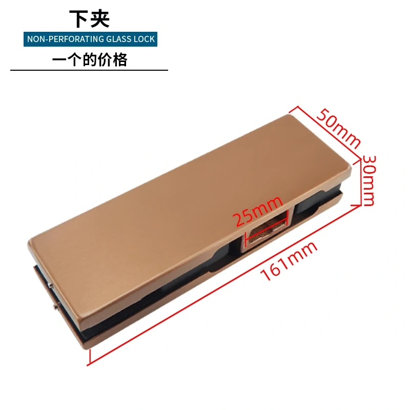 Rose gold  frameless glass door clip ground spring door one word clip seven word clip ground lock rose gold wire drawing