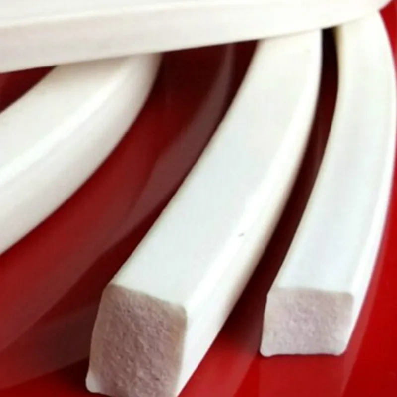 10X10mm White Silicone Foam Strip  Square Foam Silicon Strip for sealing purpose