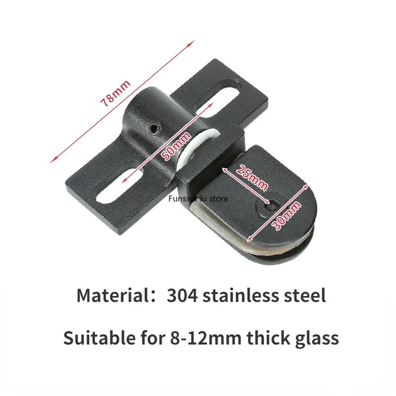 2pcs/lot Bathroom Glass Door Clip/clamp/hinge,Rotating Door Shaft,304 Thickened Stainless Steel No Rust  Shower Accessories