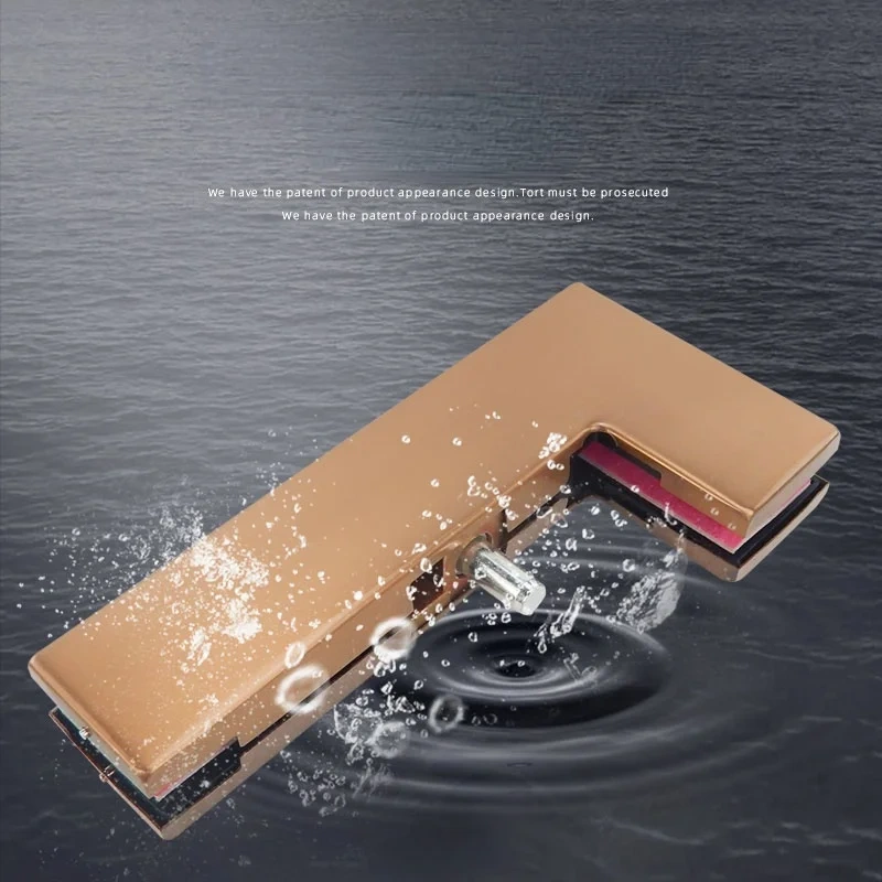 Rose gold  frameless glass door clip ground spring door one word clip seven word clip ground lock rose gold wire drawing