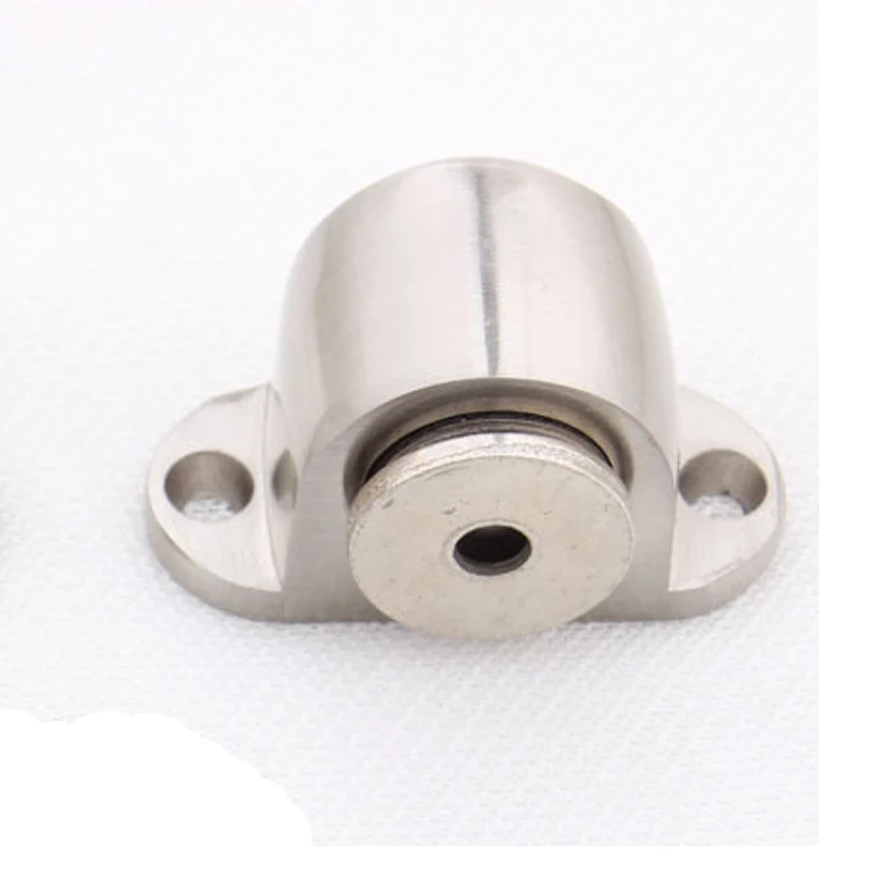 Zinc Alloy Door Stop Casting Powerful Floor-mounted Magnetic Holder 54mm*35mm Satin Nickel Brushed Door Stopper