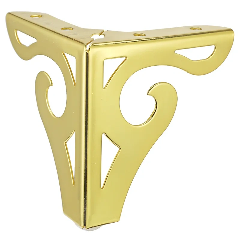 4Pcs/set Metal Furniture Legs with Rubber Feet Pad Cabinet Table Legs Hollow Carving Hardware Sofa Furniture Foot Level