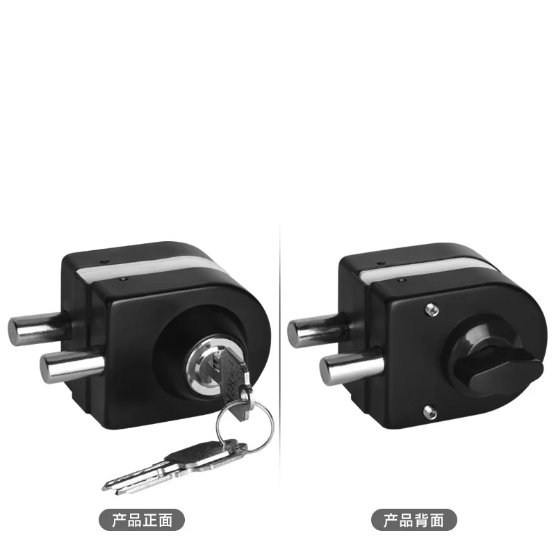 Hole free glass door stainless steel lock office frameless tempered glass lock  sliding door knob latch