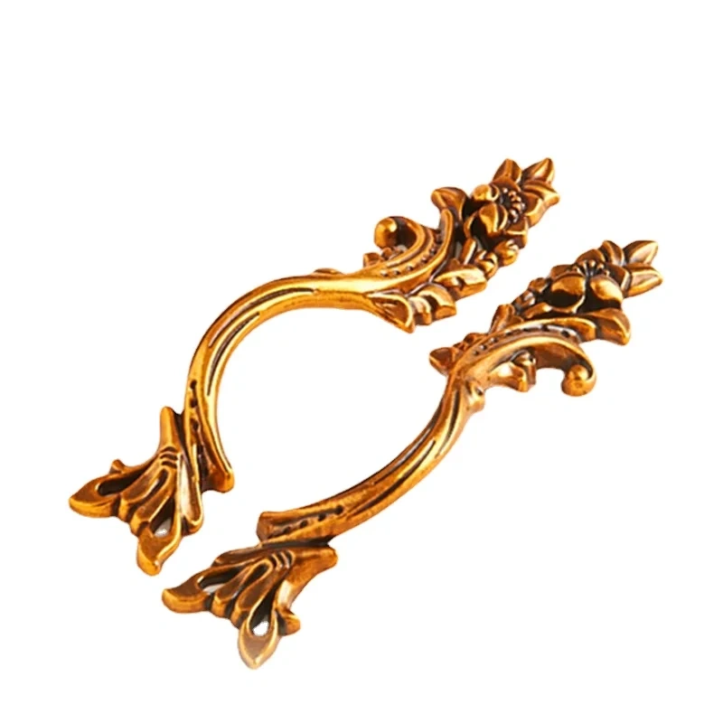 1pcs European Wardrobe Cabinet Handle and Knobs Door Handle Drawer Knobs and Pulls Antique Yellow and Silver