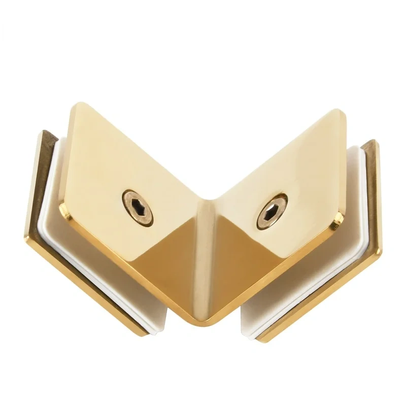 304 stainless steel glass clamp titanium gold L-shaped shower room partition code Bathroom glass fittings connection code