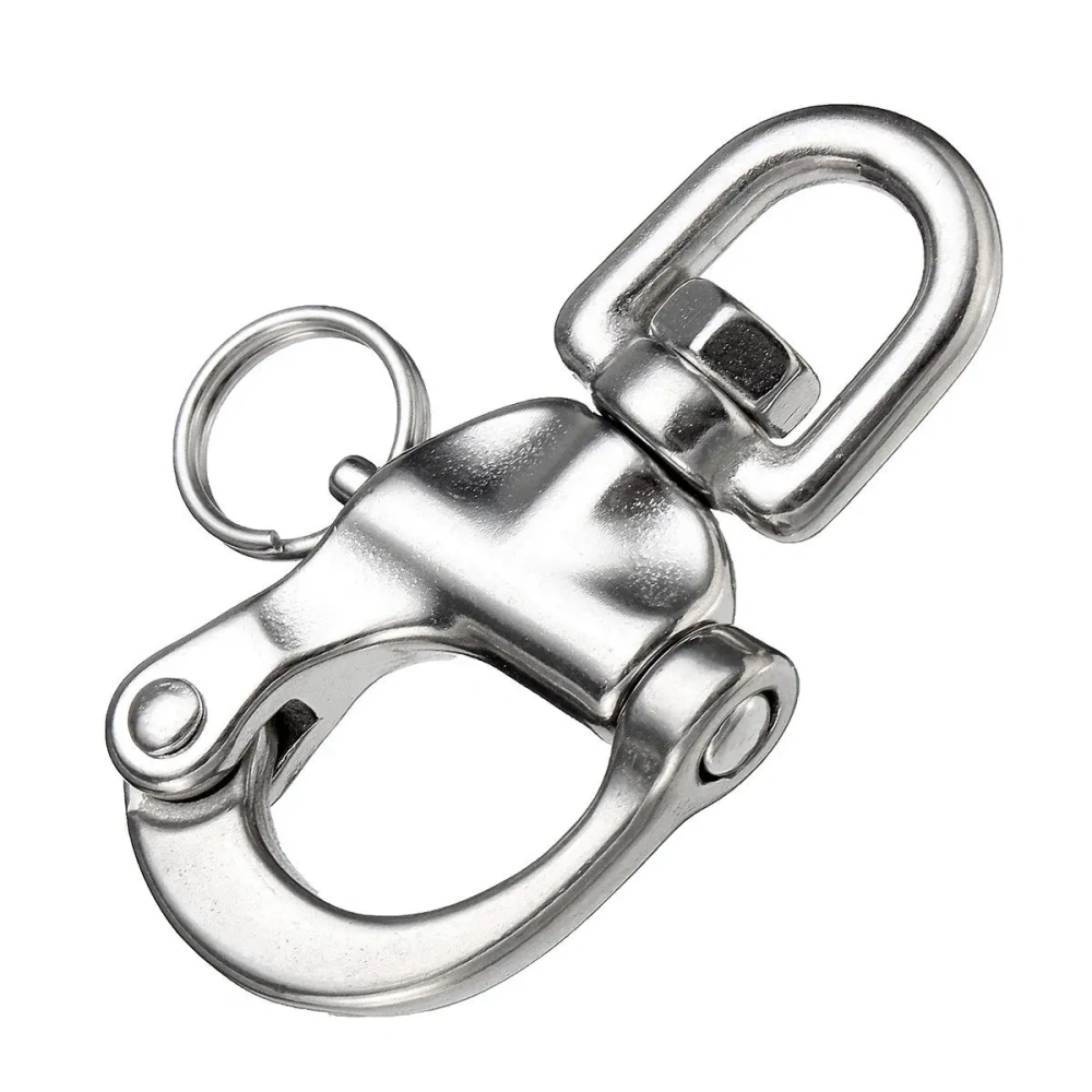 Mayitr 316 Stainless Steel Swivel Shackle Quick Release Boat Anchor Chain Eye Shackle Swivel Snap Hook for Marine Architectural