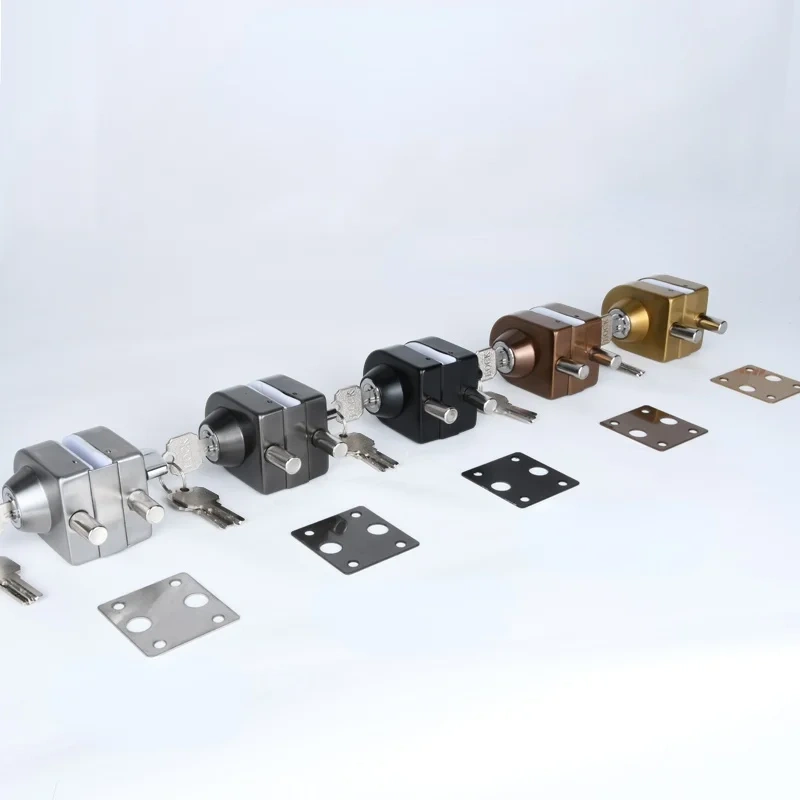Hole free glass door stainless steel lock office frameless tempered glass lock  sliding door knob latch