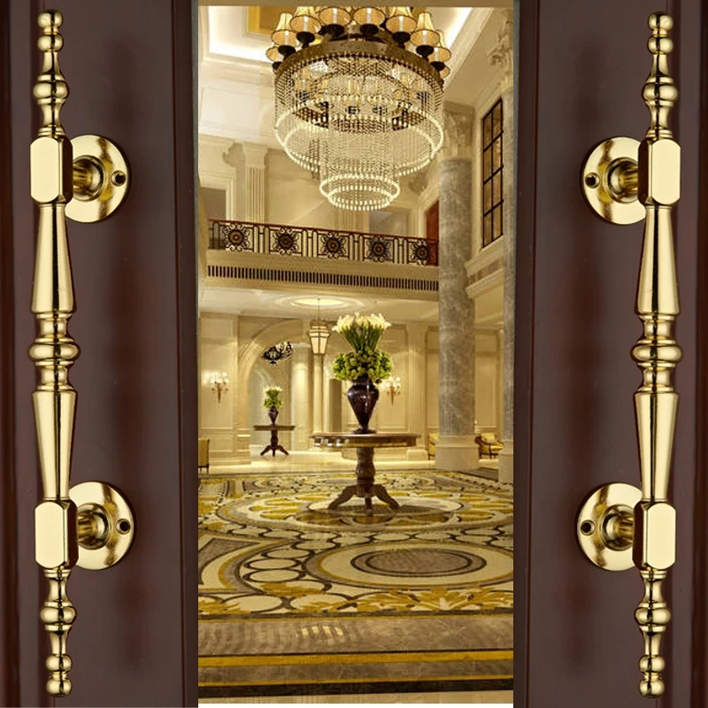 1pcs Gold Solid Wooden Door Sliding Door Wardrobe Door Handle Cabinet Drawer Handle Knobs Hardware Design 1pcs