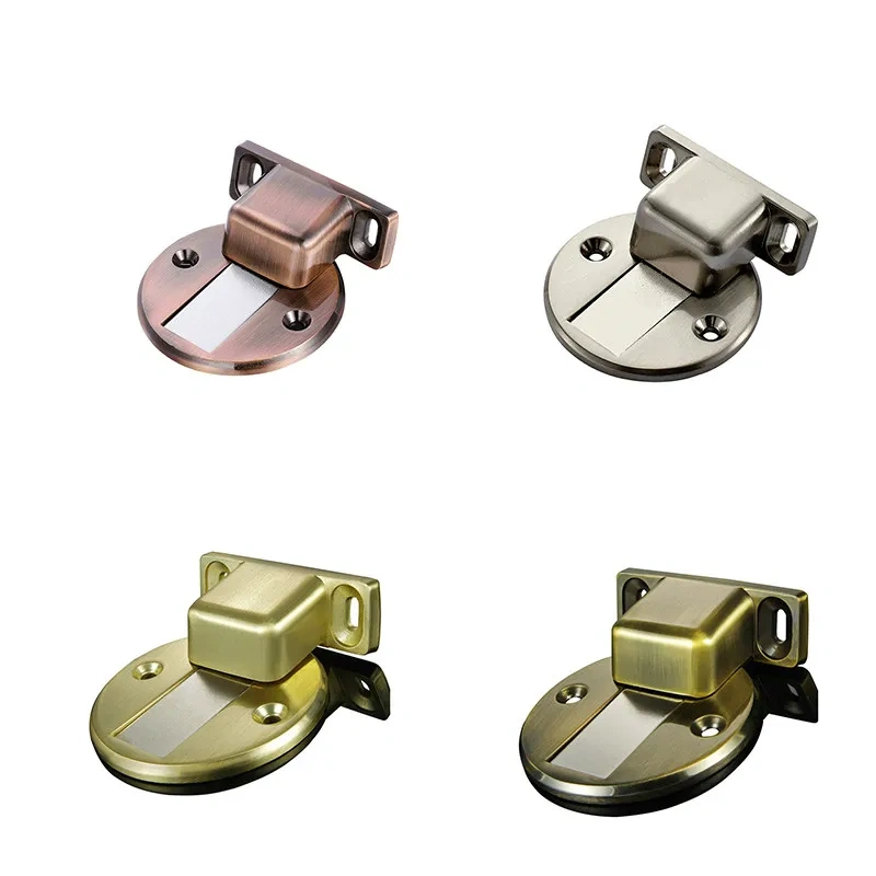 Zinc Alloy Casting Floor-mounted Magnetic Door Stopper Door Stops Floor Suction Door Holder For Home Furniture Hardware
