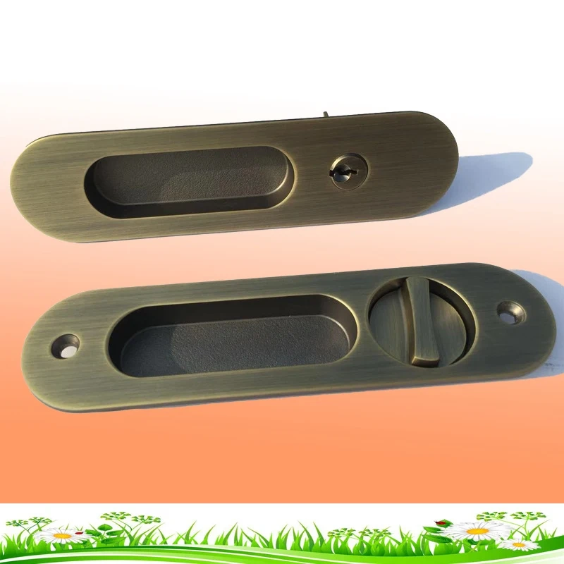 Invisible Door Locks Handle Double-sided Durable for Sliding Barn Wooden Door folding door hook lock deadlock holder lock