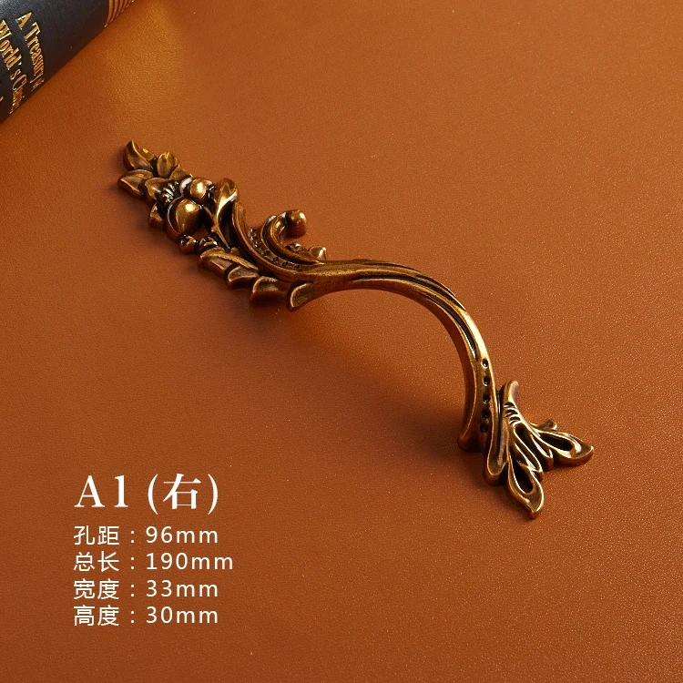 1pcs European Wardrobe Cabinet Handle and Knobs Door Handle Drawer Knobs and Pulls Antique Yellow and Silver