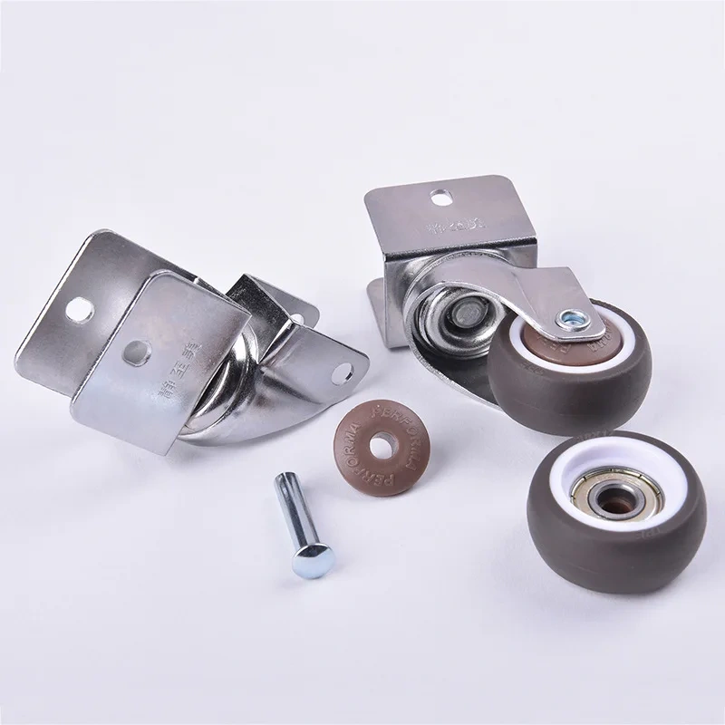 4Pcs 1.5" 2'' Ball Bearing Universal TPE Castor Caster Wheels Splint U Mount 20 22 25mm Brake Baby Bed Trolly Chair
