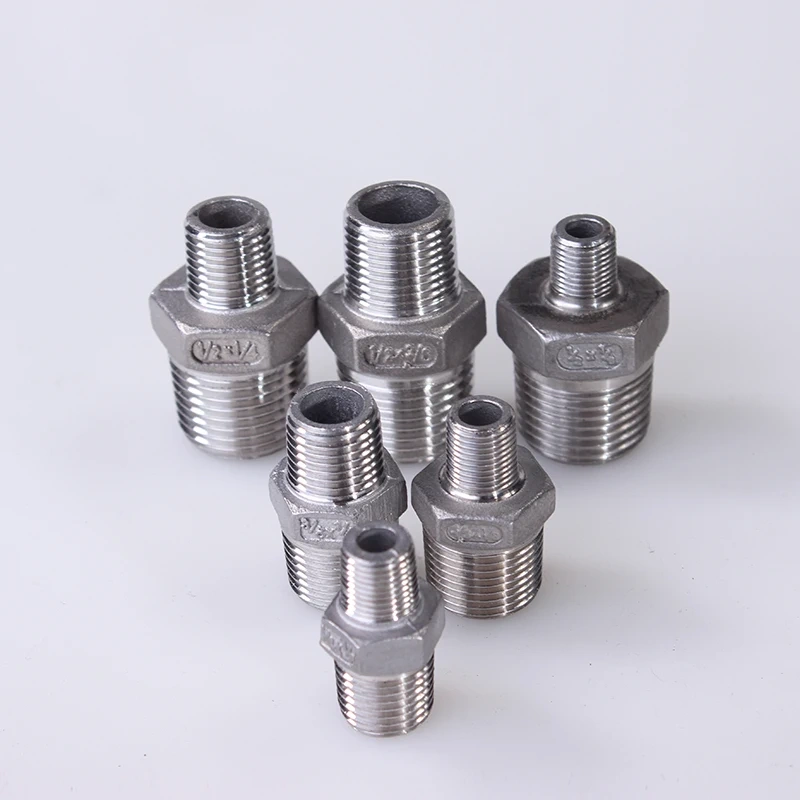 Hex Nipple Union 304 Stainless Steel Pipe Fitting Connector Coupler water oil 1/8" 3/8" 1/2" 1" 1-1/2" BSP Male to Male Thread