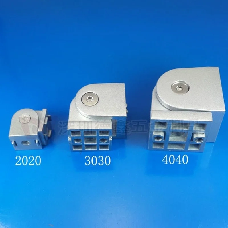 2020/3030/4040/4545 Zinc alloy living hinge Aluminum profile fittings Right angle Zinc Alloy Flexible Pivot Joint connector