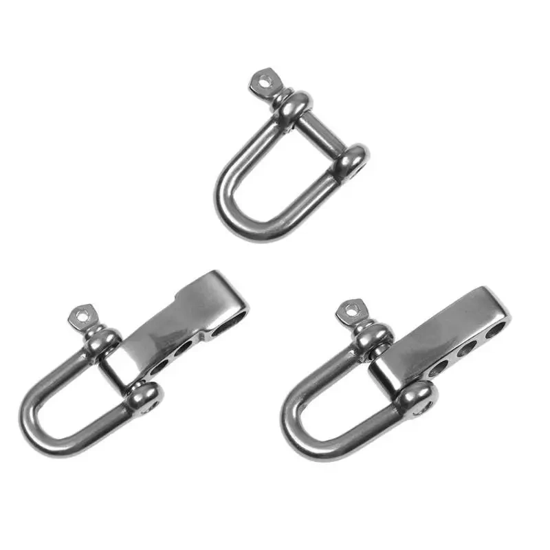 Stainless Steel U Anchor Shackle Screw Pin Paracord Bracelet Buckle Outdoor Survival Rope Fittings