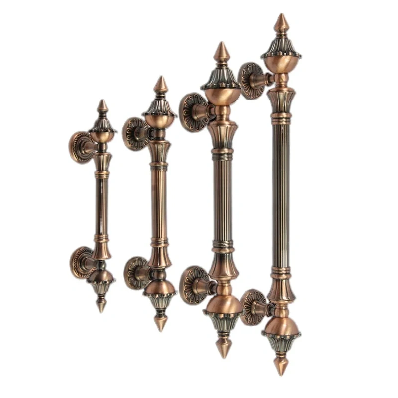 1pcs Door Handle Antique Zinc Alloy 280-550mm Length Handle Door Pull Bronze Gate Hotel Entrance Shopping Mall Door Handle