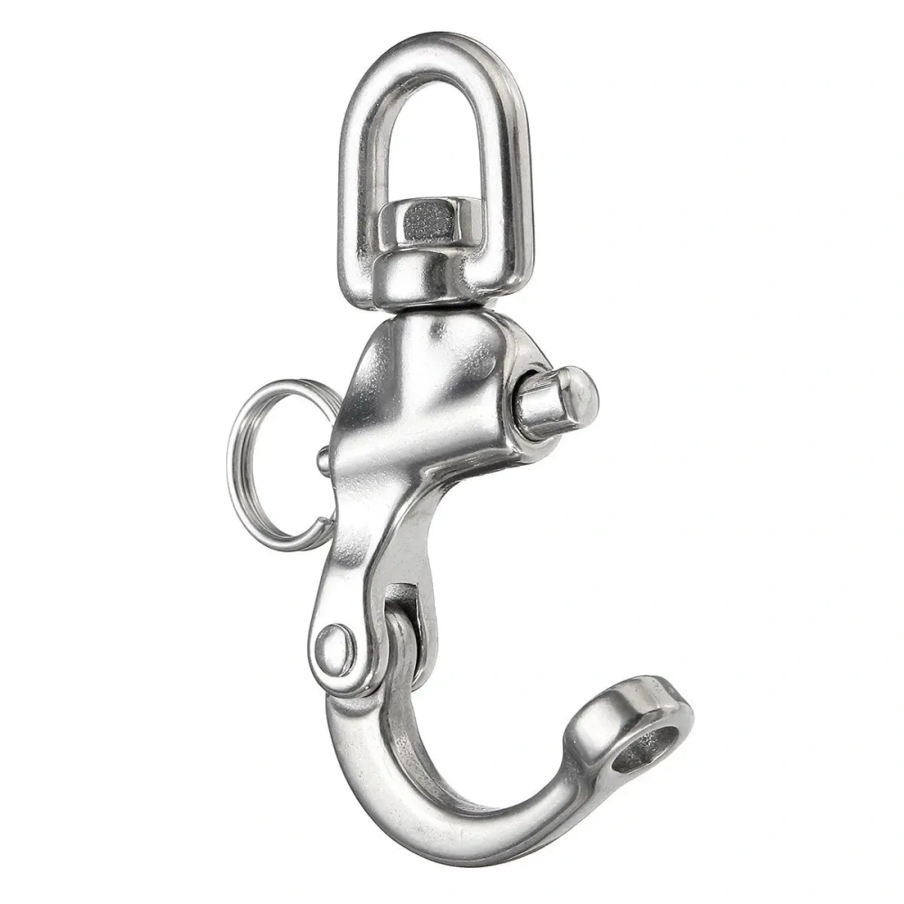 Mayitr 316 Stainless Steel Swivel Shackle Quick Release Boat Anchor Chain Eye Shackle Swivel Snap Hook for Marine Architectural