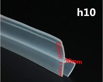2 Meter/lot Widened F/h shape silicone rubber shower room door window glass seal strip weatherstrip for 6/8/10/12 mm glass