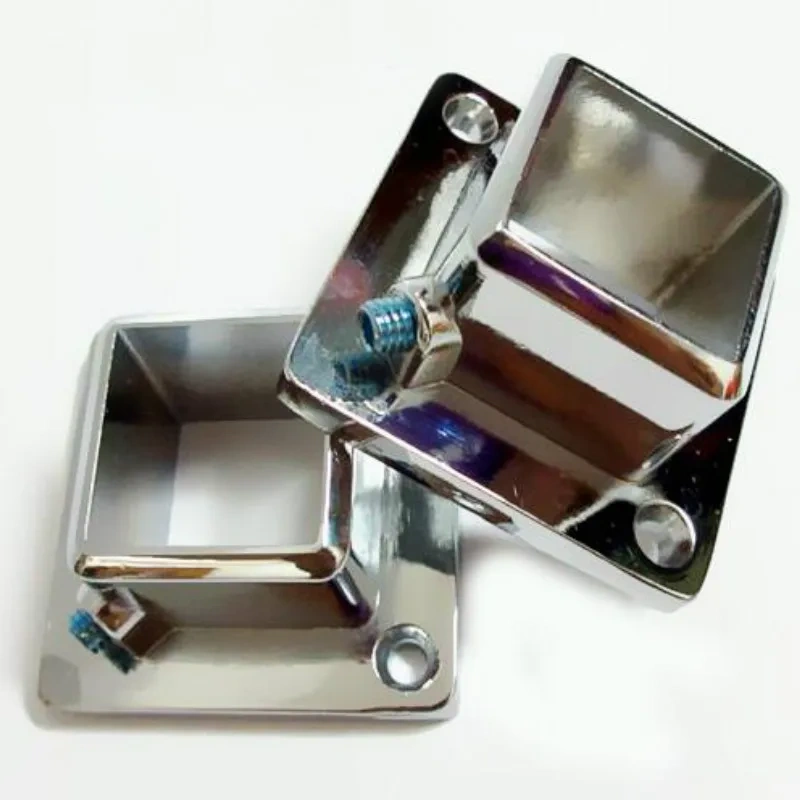 4pcs  aluminium alloy Clothes Rack Square Flange Seat 25*25mm Square Pipe Stainless Steel Tube Support Display Rack Fittings