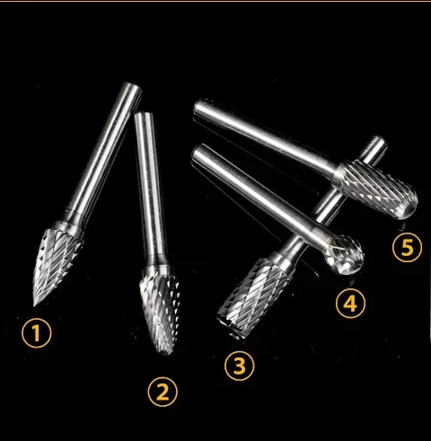 6mm Metal Drawing Tungsten Carbide Milling Cutter Rotary Tool Burr Double Diamond Cut Rotary Dremel Metal Wood Electric Grinding