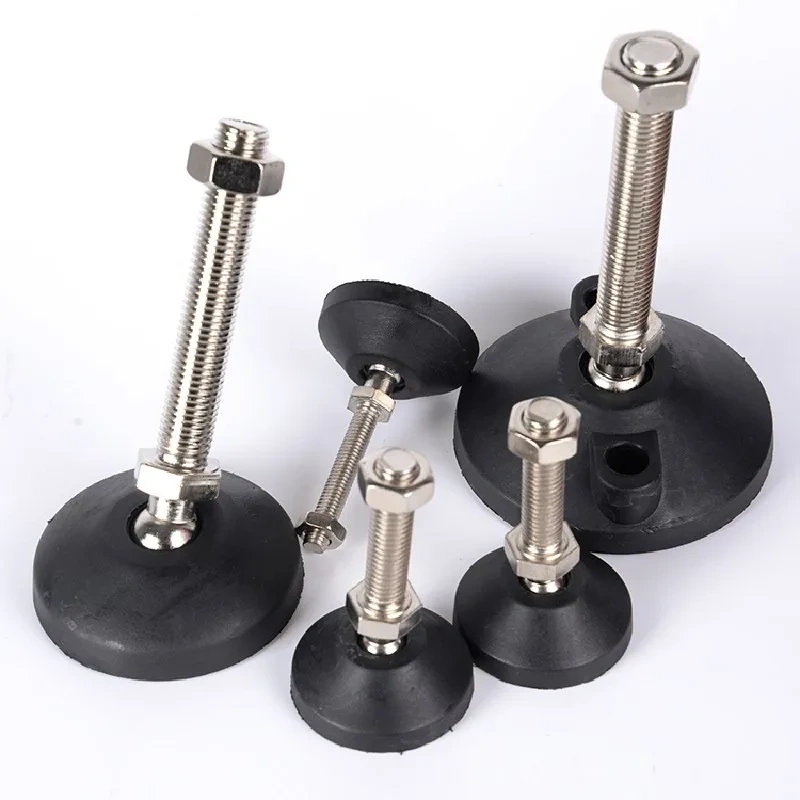 2pcs 304 stainless steel Furniture Support leg Non-skid pad Active/Fixed M6/M8/M10/M12/M16 Adjustable Furniture  Feet Pad