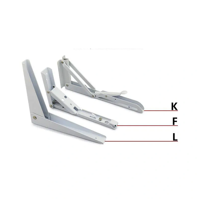 2pcs 8-20Inch White Triangle Folding Angle Bracket Adjustable Wall Mounted Durable Bearing Shelf Bracket DIY Home Table Bench