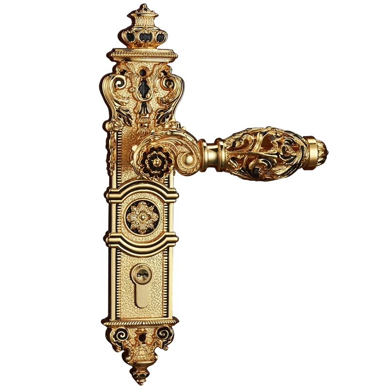 85mm All copper Hollow out  mute door lock indoor wooden door lock handle lock room door lock European luxury style villa lock