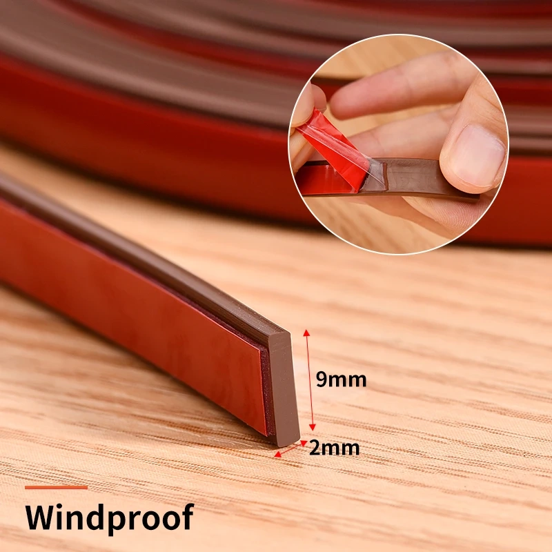 6m I-type silicone rubber door sealing strip window sound insulated strip self-adhesive tape window insulation seal