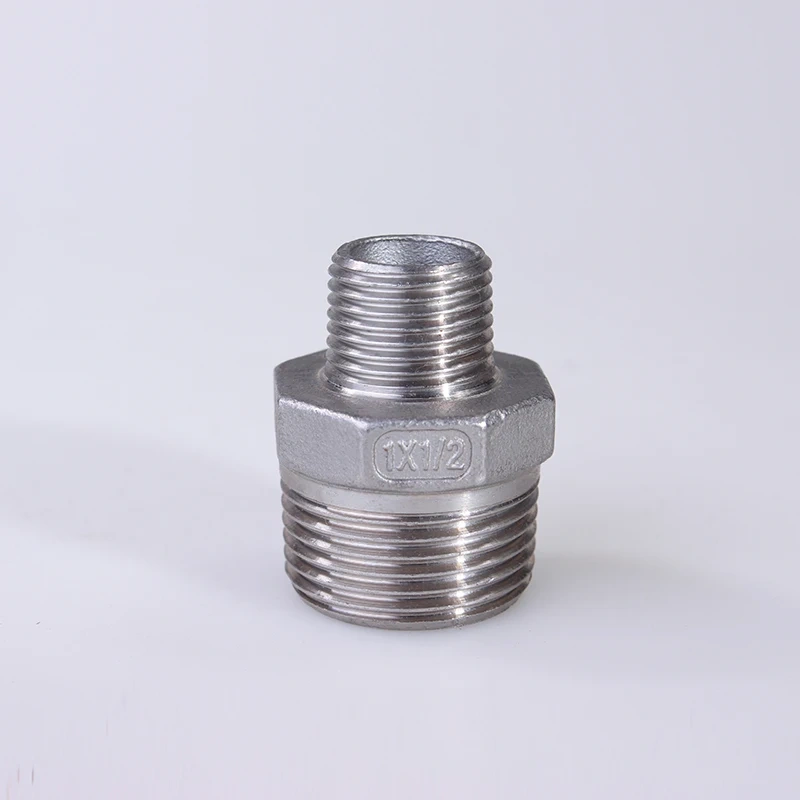 Hex Nipple Union 304 Stainless Steel Pipe Fitting Connector Coupler water oil 1/8" 3/8" 1/2" 1" 1-1/2" BSP Male to Male Thread