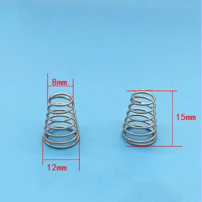 Pagoda spring conical compression springs wire D0.8mm OD 8mm * 12mm height 15mm X20