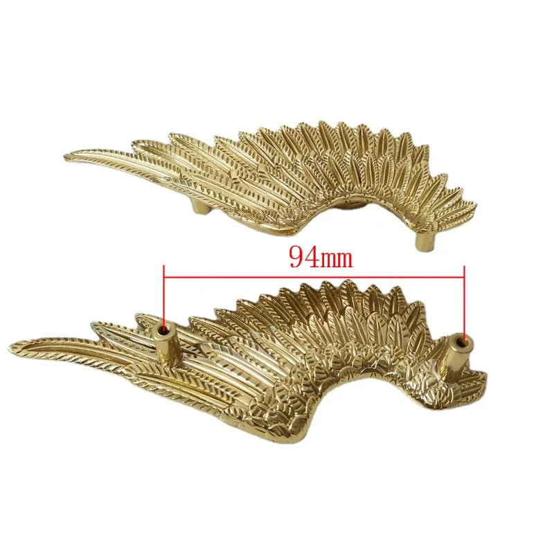 1pcs brass handle double-hole wings copper handle drawer shoe cabinet cabinet wine cabinet golden door handle luxury handle