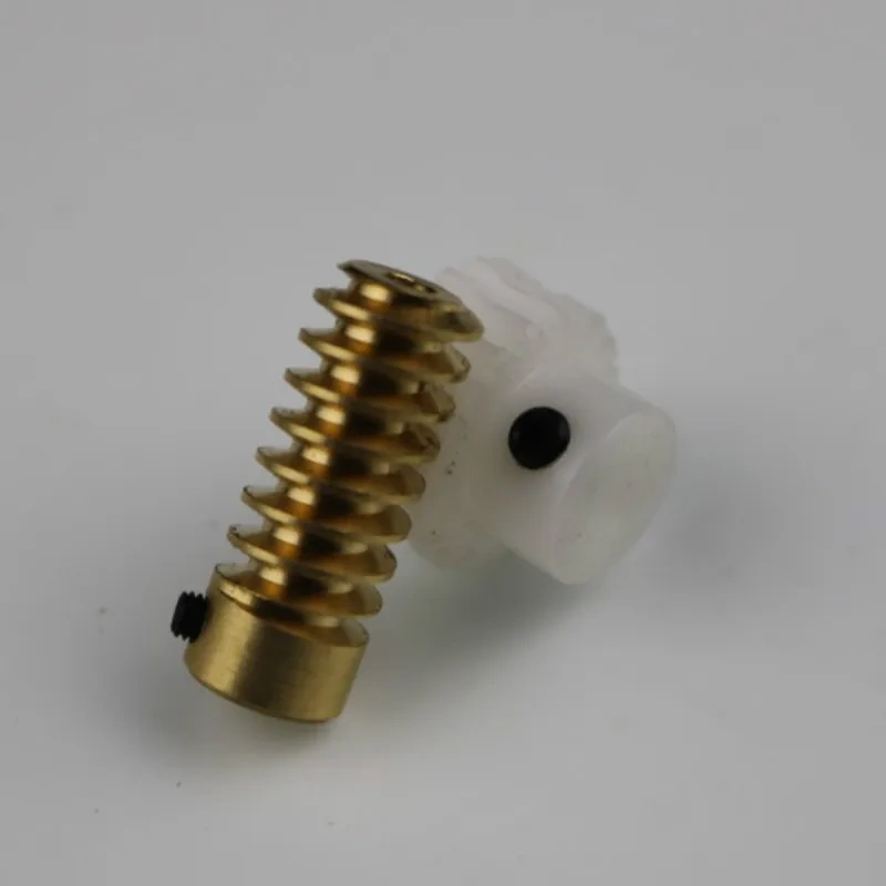 0.8M-20T/30T/40T Plastic Worm gear copper worm rod  DC motor remote control components 1:20 1:30 1:40