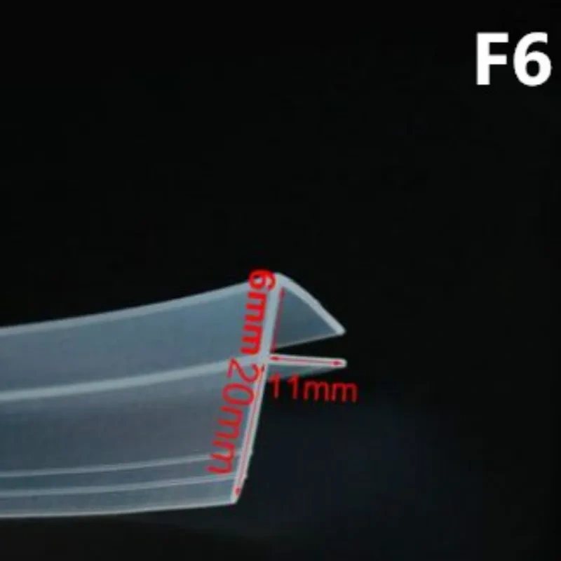 2 Meter/lot Widened F/h shape silicone rubber shower room door window glass seal strip weatherstrip for 6/8/10/12 mm glass