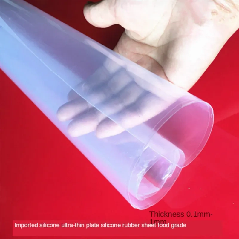 Silicone rubber Sheet film 0.1 0.2 0.3 0.4 0.5 0.6 0.8 1.0mm thickness 500*500mm width thin board semi transparent Rubber