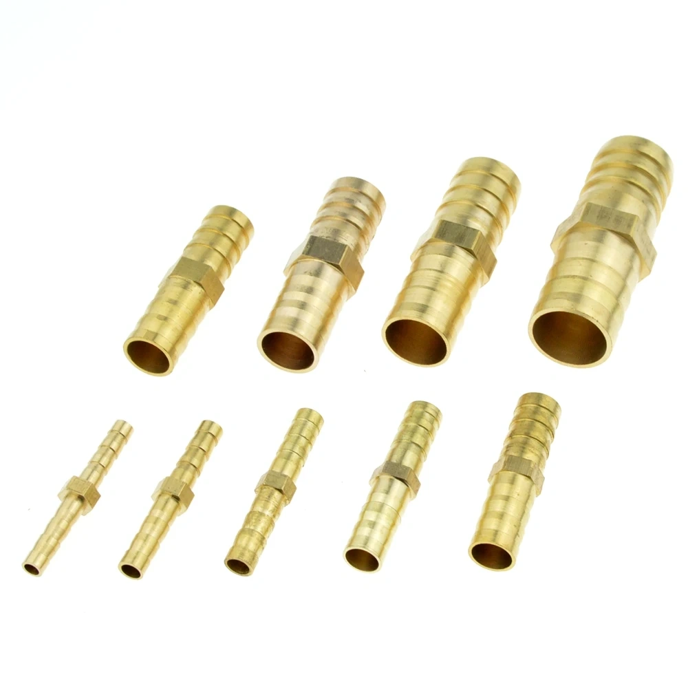 Brass Straight Hose Pipe Fitting Equal Barb 4mm 6mm 8mm 10mm 12mm 14mm 19mm Gas Copper Barbed Coupler Connector Adapter