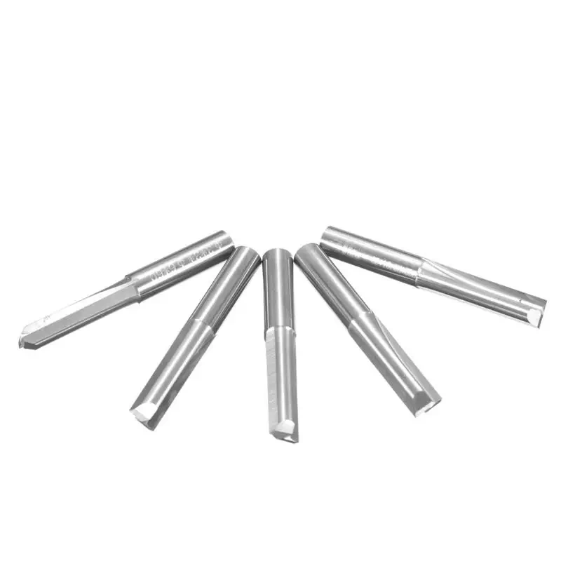 5Pcs 6Mm 22Mm Double Edged Straight Router Bits Straight End Mill Milling Cutter 2 Flutes Cnc Cutting Tungsten Steel Straight Sl