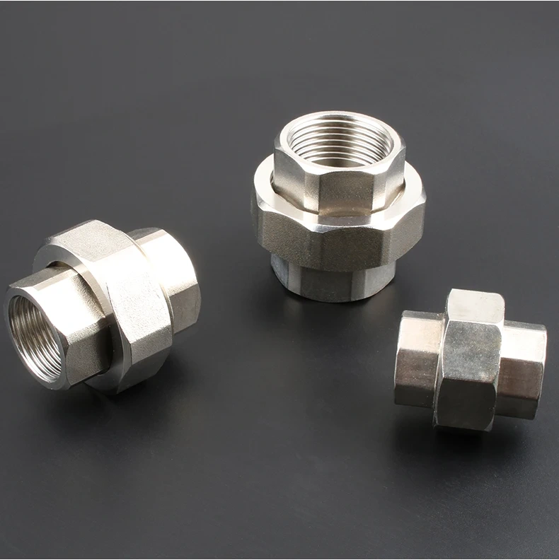 1/8" 1/4" 3/8" 1/2" 3/4" 1" 1-1/4" 1-1/2" Female Thread SS 304 Stainless Steel Live Joint Coupling Union Connector Pipe Fitting