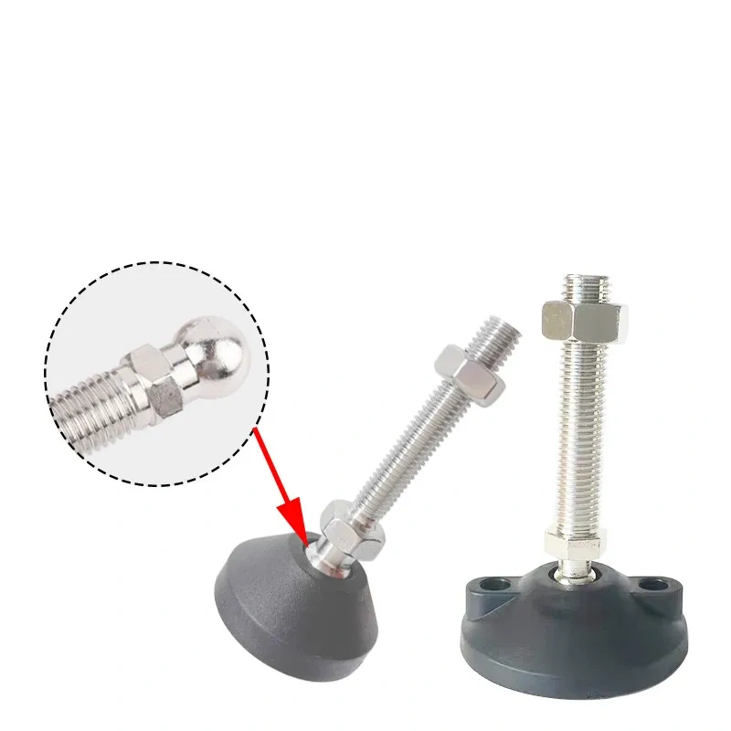 2pcs 304 stainless steel Furniture Support leg Non-skid pad Active/Fixed M6/M8/M10/M12/M16 Adjustable Furniture  Feet Pad