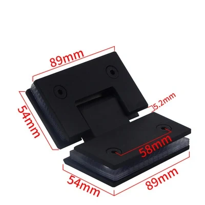Stainless Steel Frameless Glass Black Door Hinge 90 Degrees of Bathroom Clamp Bathroom Folding Glass Clip Package Mail