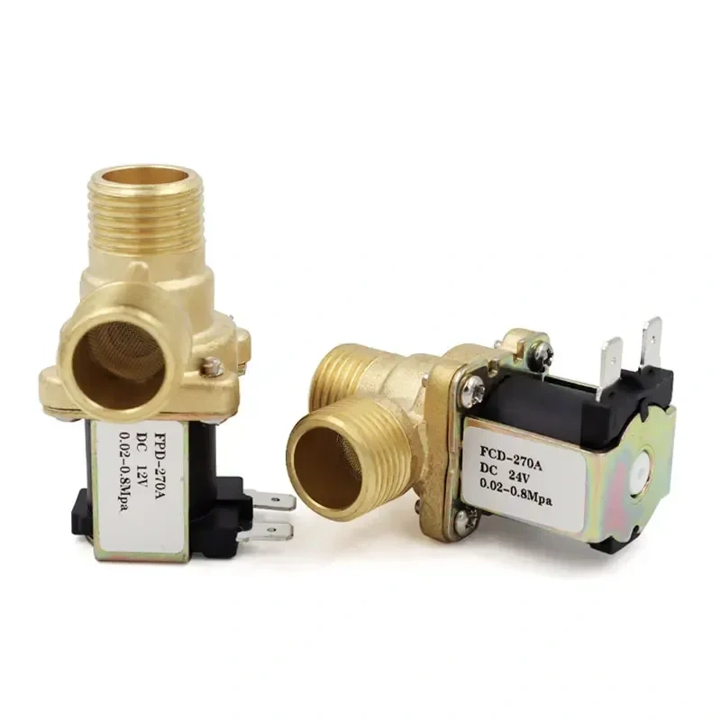 Hot 220V DC 12V 24V DN15 G1/2 Brass Electric Solenoid Valve Normally Closed Water Inlet Switch with Filter