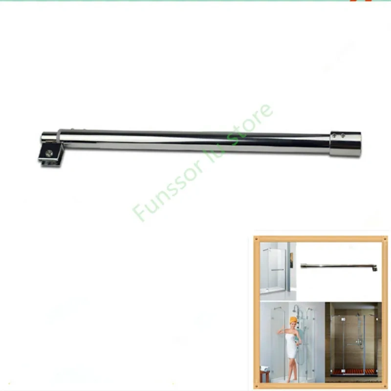 Stainless steel Shower Glass door fixed rod/clip,Bathroom glass support bar,Plane fixed,Adjustable length,shower accessories