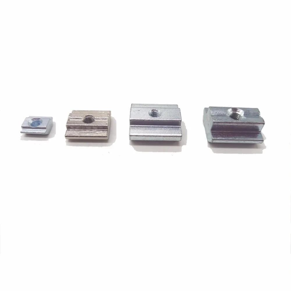10PCS T Sliding Nut Zinc Coated Plate 2020/3030/4040/4545 Series M3/M4/M5/M6/M8/M10 Aluminum Thread