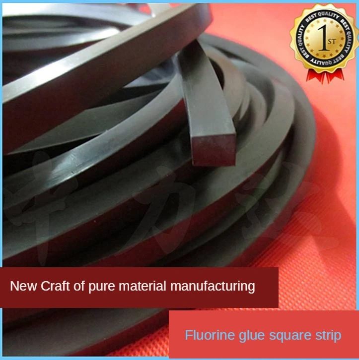 1M Fluoro Adhesive Strip Square Seal Strip Perfluoro Rubber Square Strip Acid   Alkali Resistant  High Temperature Resistant FKM