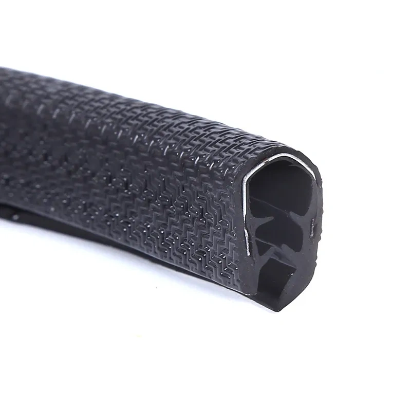 1M U-shaped Sealing Strip Rubber Edging Stainless Steel Edge Sealing Protectio Door Seal Strip Car Dustproof Safety Seals Strips